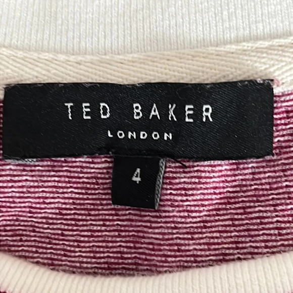 Ted Baker Fresair Mesh Tee 100% Cotton in Dark Red - Size Large (Ted Size 4) - Picture 6 of 10